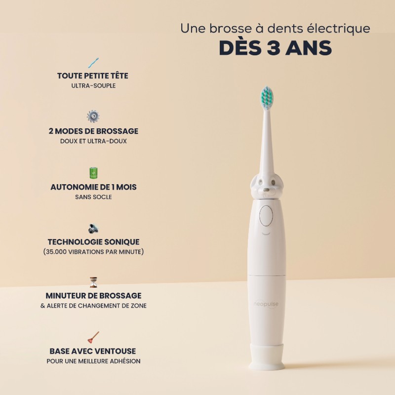 NEOKIDS® – Brosse à dents électrique sonique enfant (dès 3 ans) – NEO