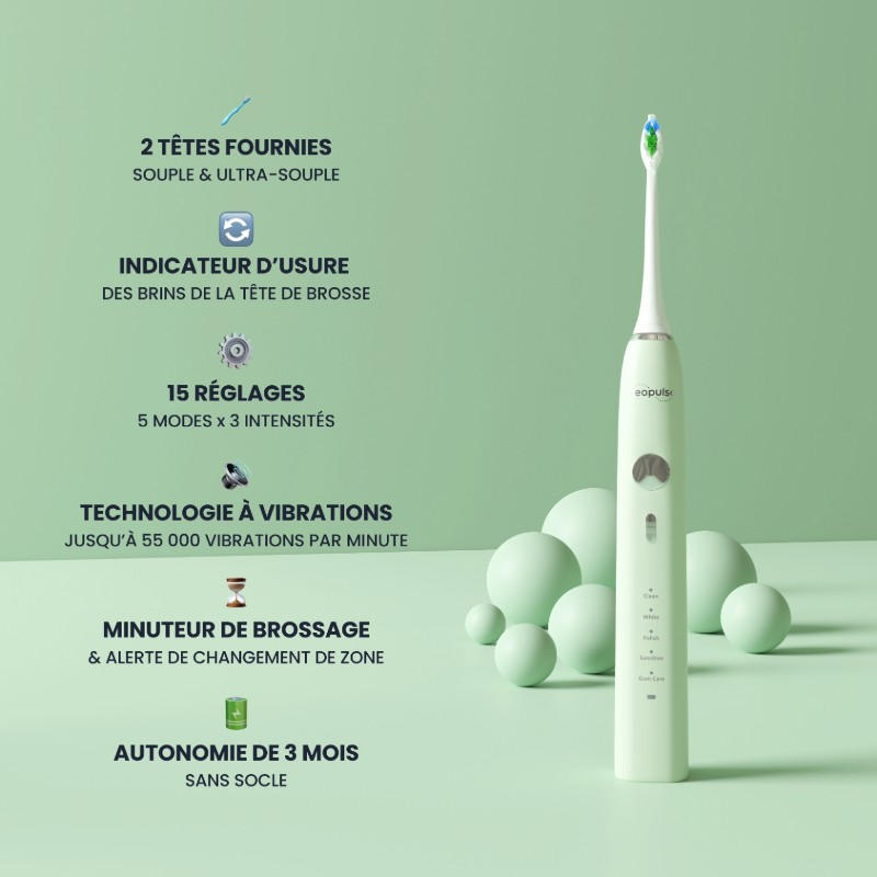 NEOSONIC® - Brosse à dents électrique sonique NEOPULSE® vert