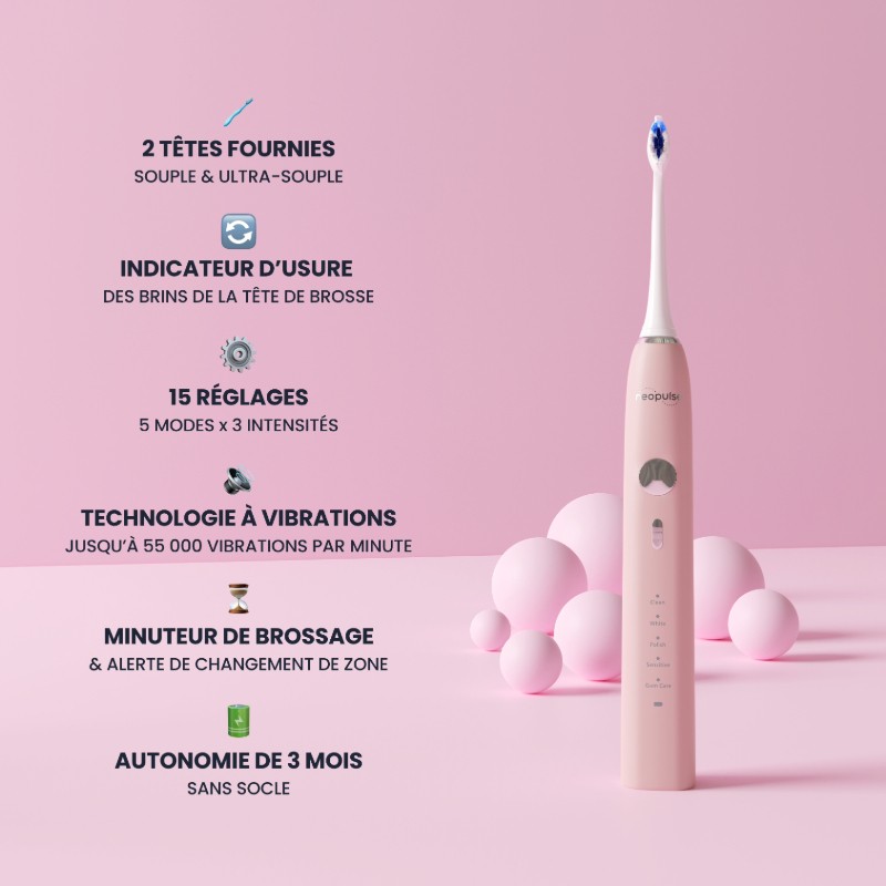 NEOSONIC® - Brosse à dents électrique sonique NEOPULSE® rose