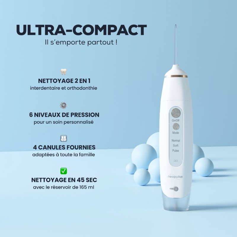 MY FIRST® – Jet dentaire ultra-compact – NEOPULSE® blanc