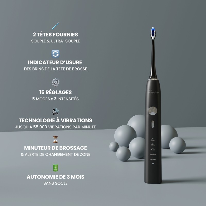 NEOSONIC® - Brosse à dents électrique sonique NEOPULSE® noir