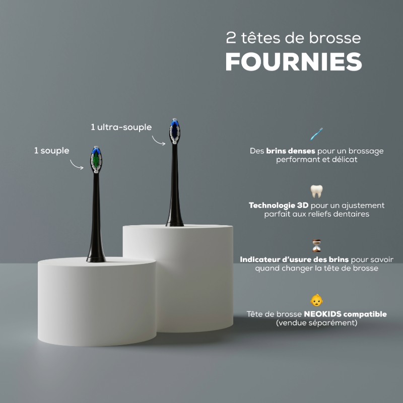 NEOSONIC® - Brosse à dents électrique sonique NEOPULSE® noir