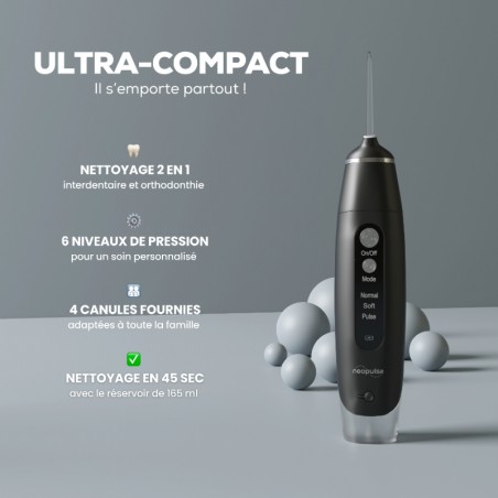 MY FIRST® – Jet dentaire ultra-compact – NEOPULSE® Noir